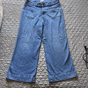 Wide Leg Blue Jeans
